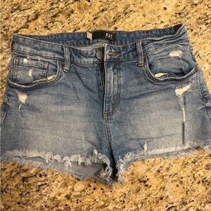 Kut from the Kloth Distressed Light Blue Jean Shorts